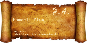 Hamerli Alex névjegykártya